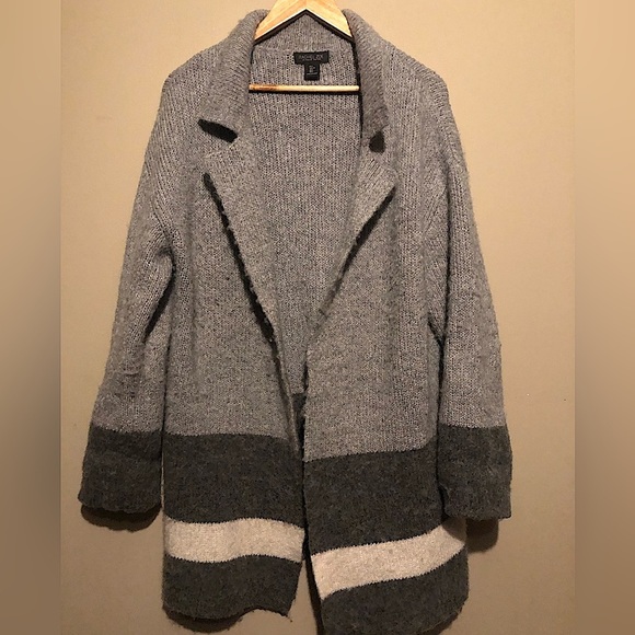 RACHEL ZOE Wool Blend Open Longline Cardigan Duster - Picture 1 of 5